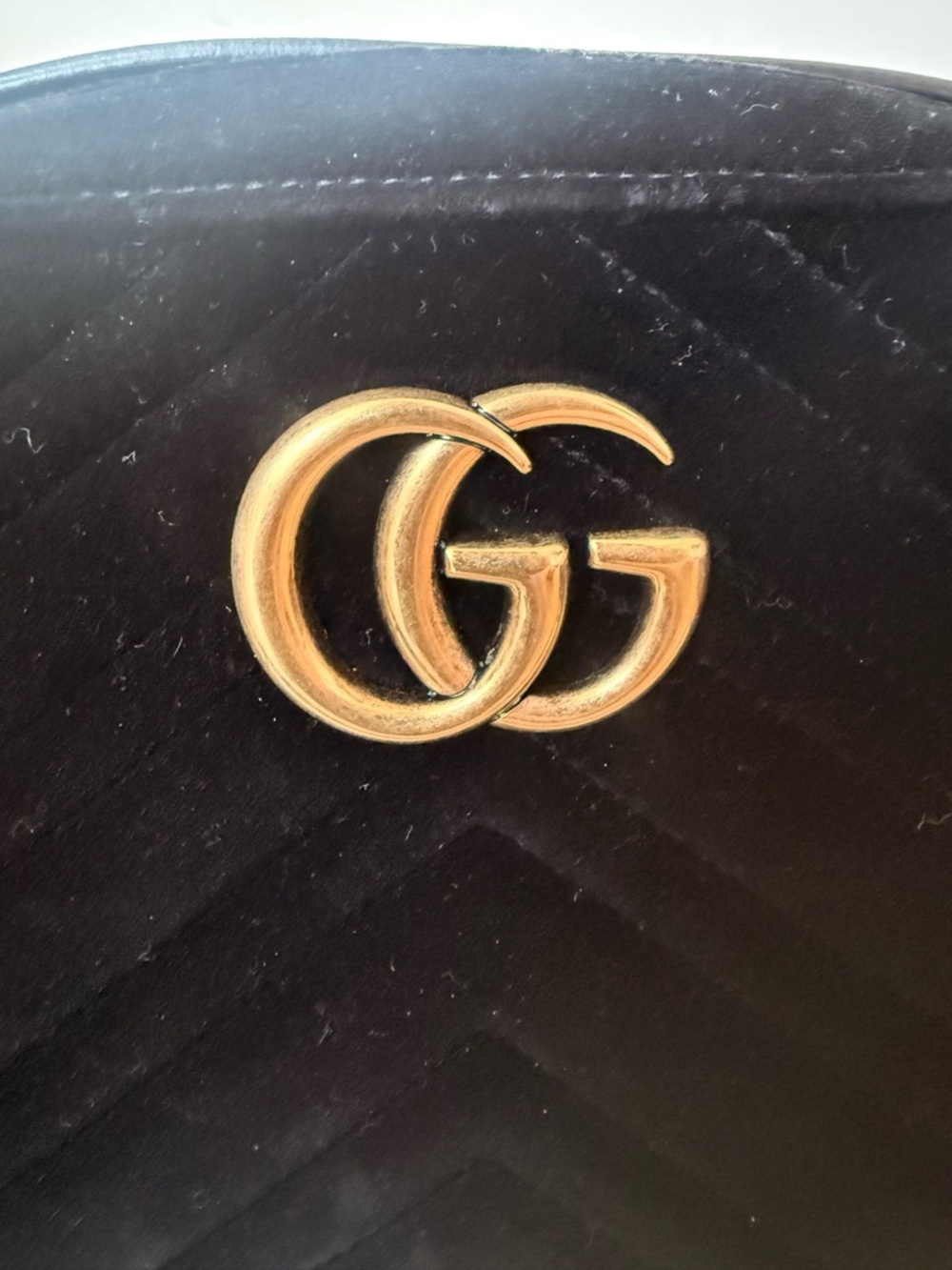 Gucci Black Velvet GG Camera Crossbody Bag with Gold Hardware - Picture 10 of 10